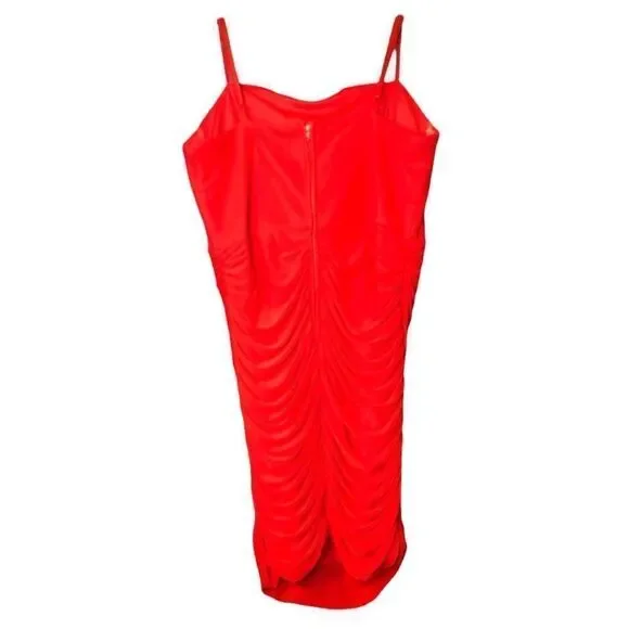 NWT MIDNIGHT DOLL Women. Spaghetti Straps Draped Red Dre’s. Back Zipper Size: 13 - Picture 5 of 7